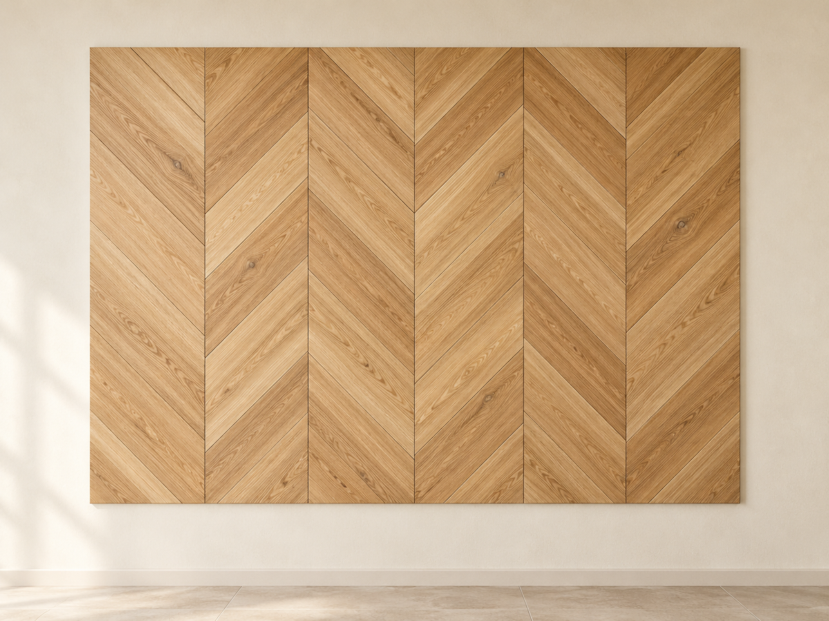 شيفرون هادئ — Calm chevron wall cladding