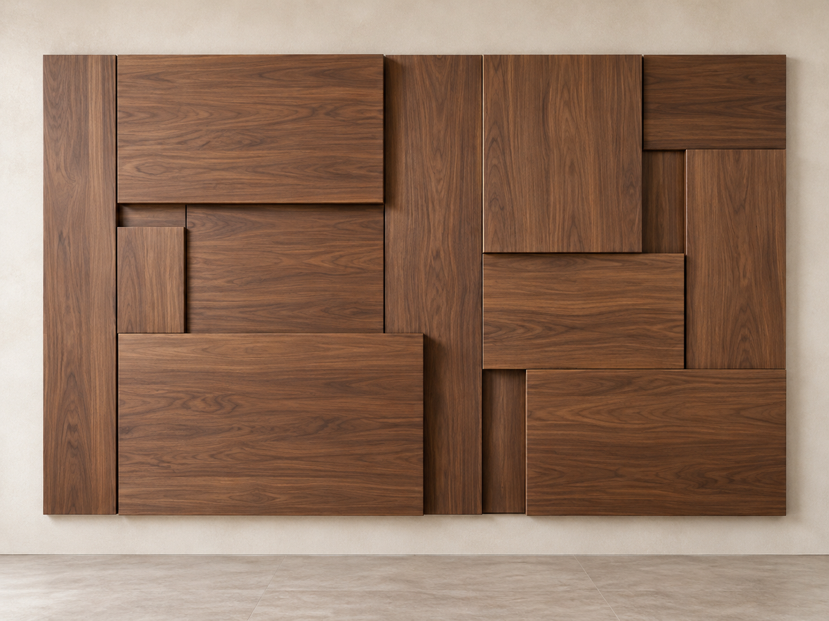 تكوين هندسي متدرج — Stepped geometric wall composition