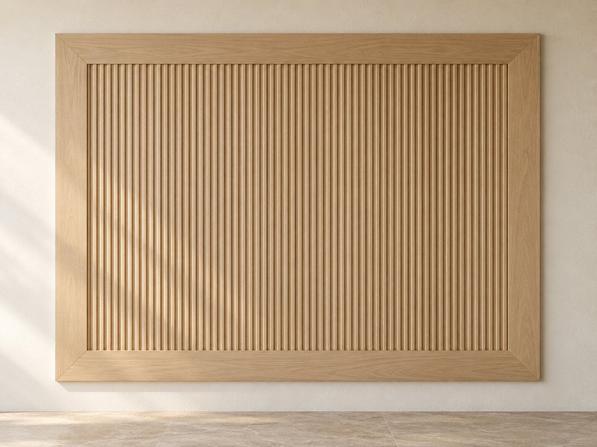 إطار وقلب مخطط — Framed fluted wall panel