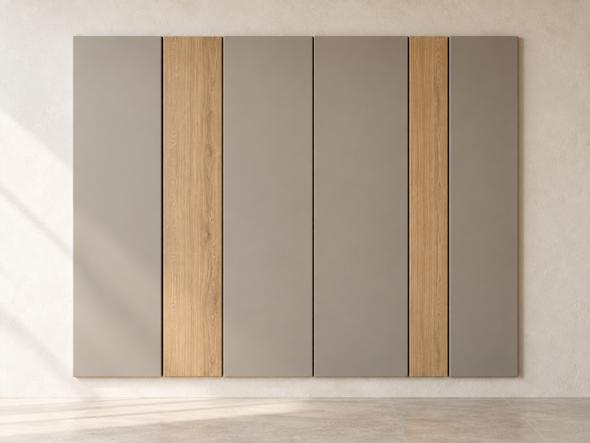 ألواح ثنائية اللون — Two-tone wall panel composition