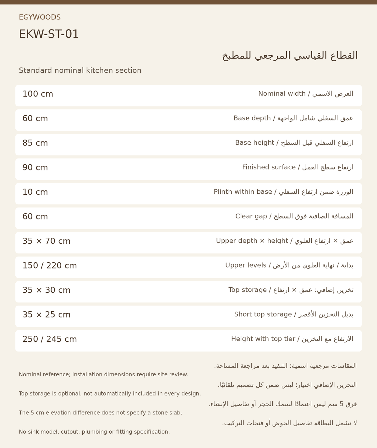 EKW-ST-01 — أبعاد مرجعية اسمية / Nominal dimensional reference OWN27
